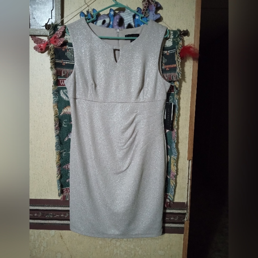 Scarlett Elegant Silver Midi Dress